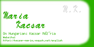 maria kacsar business card